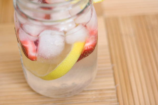 Strawberry Lemon and Ginger Infused Water